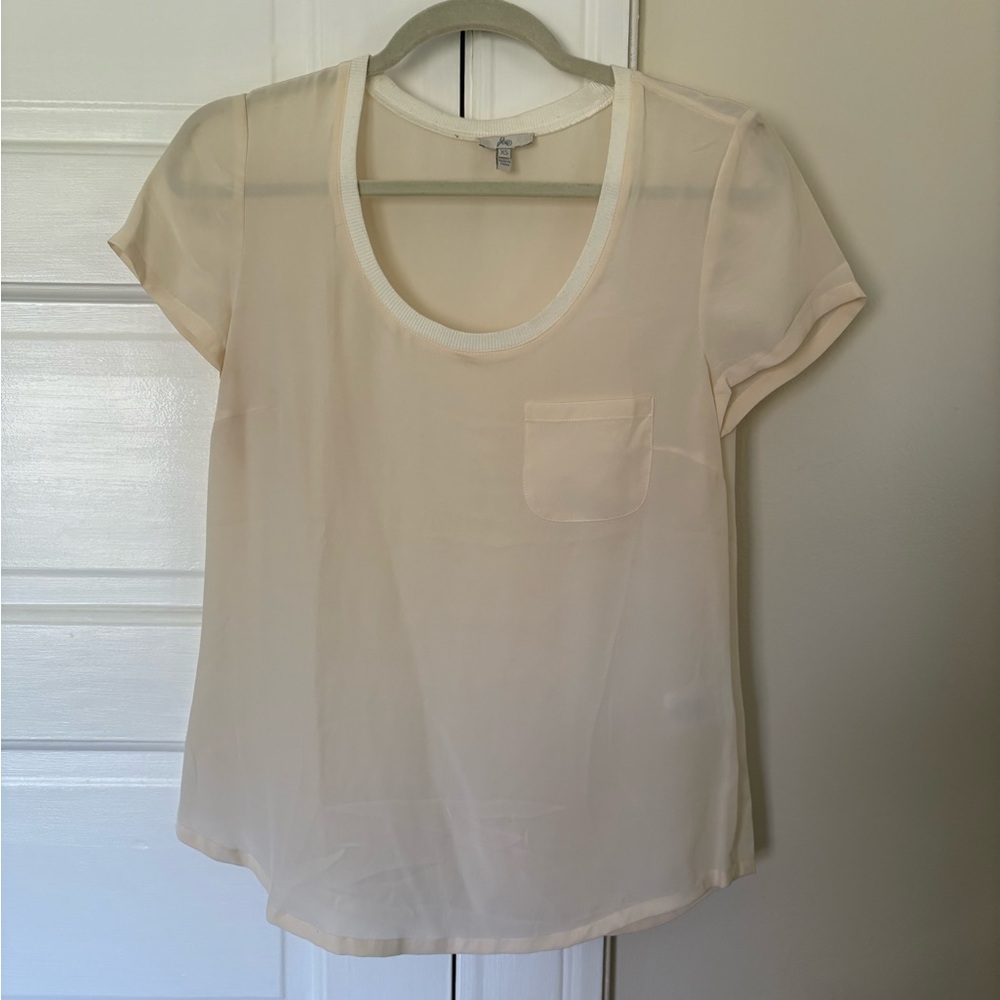 Joie Light Cream Short Sleeve Top